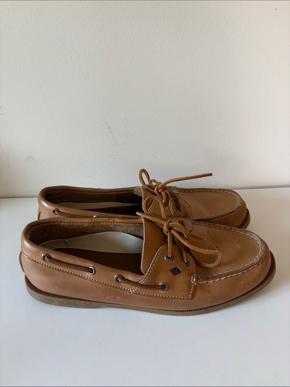 Sperry Authentic Original 2-Eye Boat Shoes Tan Leather Loafers Women’s 11 Preppy